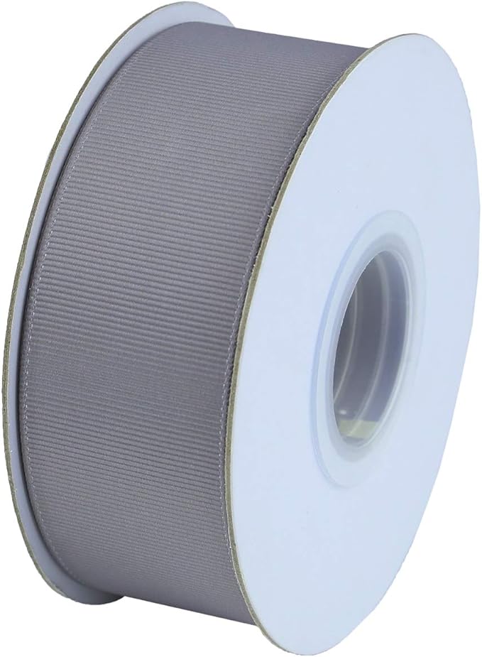 ITIsparkle 11/2" Inch Grosgrain Ribbon 25 Yards-Roll Set for Gift Wrapping Cake Decoration Party Favor Hair Braids Hair Bow Baby Shower Decoration Floral Arrangement Craft Supplies, Silver Ribbon