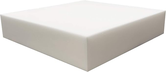 FoamRush 2" H x 24" W x 24" L Upholstery Foam Cushion High Density (Square Foam for Dining Chairs, Chair & Wheelchair Seat Cushion Replacement)