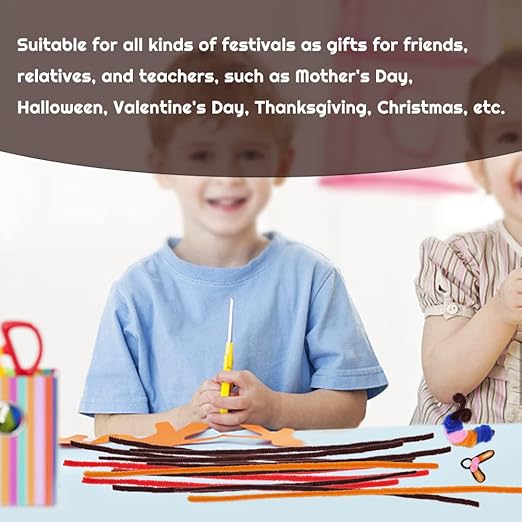 60 Pieces Brown Pipe Cleaners, Christmas Craft Pipe Cleaners,Pipe Cleaners Chenille Stem,Pipe Cleaners Bulk,Art Pipe Cleaners for Creative Home Decoration Supplies Arts and Crafts Project
