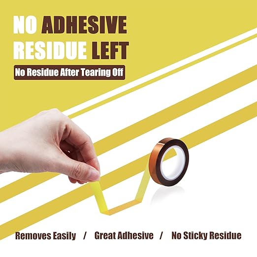 6 Rolls 10mm x16m(52FT) Heat Tape High Temperature Heat Resistant Tape Heat Transfer Tape for Heat Sublimation Press Vinyl,No Residue