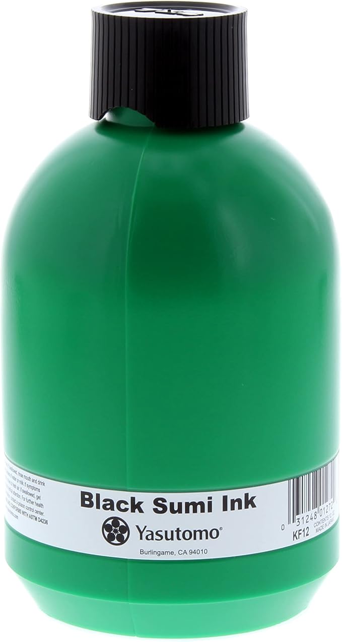 Yasutomo Black Sumi Ink (Bokuju) 12 oz.