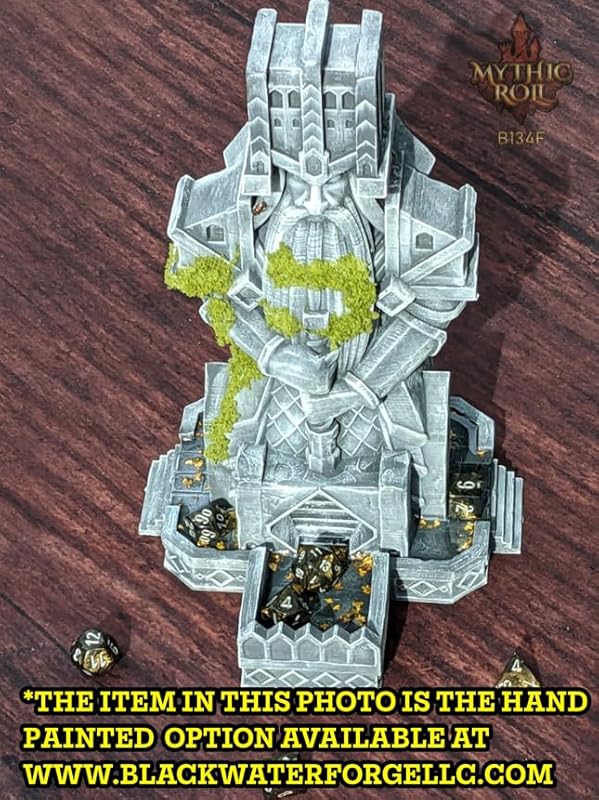 Dwarven 3D Printed Dice Tower - Baldur's Shrine by Unchained Games - Mythic Roll - Carve Your Fate in Stone with Ancestral Echoes and Valor! (21.) Silk-Dwarven Bronze)