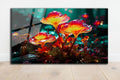 SpiritualHands Fantastic Mushrooms Glass Wall Art Oil Painting for Living Room, Tempered Glass Modern Prints Decor, Large Vivid Color Panel for Bedroom, Kitchen, or Office