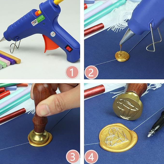 30 Pieces 7mm Sealing Wax Sticks for Glue Gun,PORXFLY Mini Wax Seal Sticks Great for Seals Stamp,Cards Envelopes,Wedding Invitations,Gift Wrapping,Wine Packages (Red)