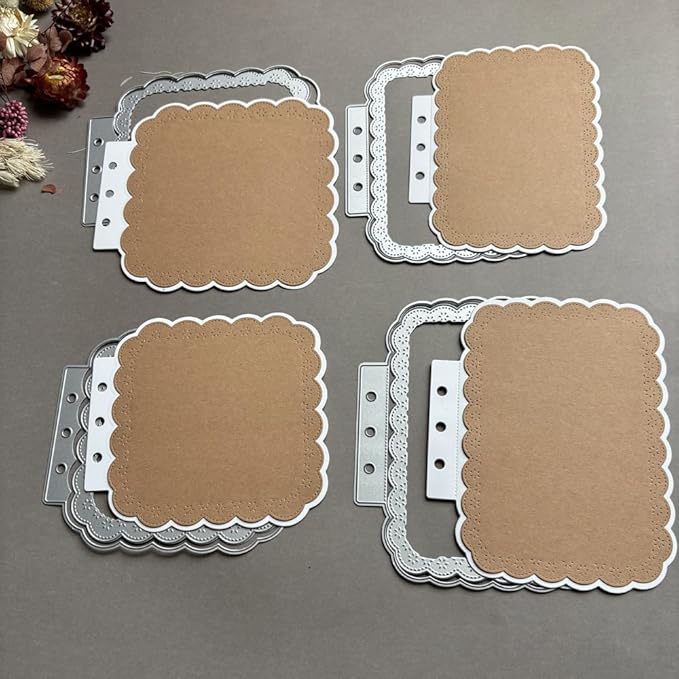 Square Lace Loose-Leaf Die Cuts for Card Making, Background Cutting Dies DIY Album Scrapbooking Decor Paper Craft Metal Die Cuts Party Wedding Decorations