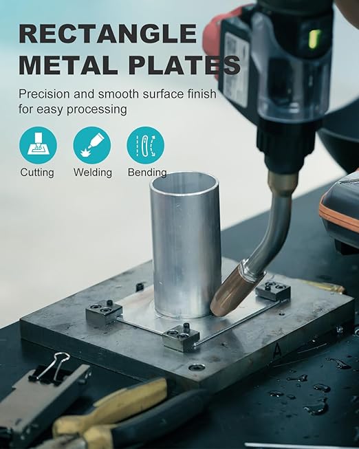 4 Pcs 16 Gauge Steel Sheets Metal Cold Rolled Steel Plate, 12" x 8" Weldable Metal Sheet for DIY Craft Projects, Industrial, Professional