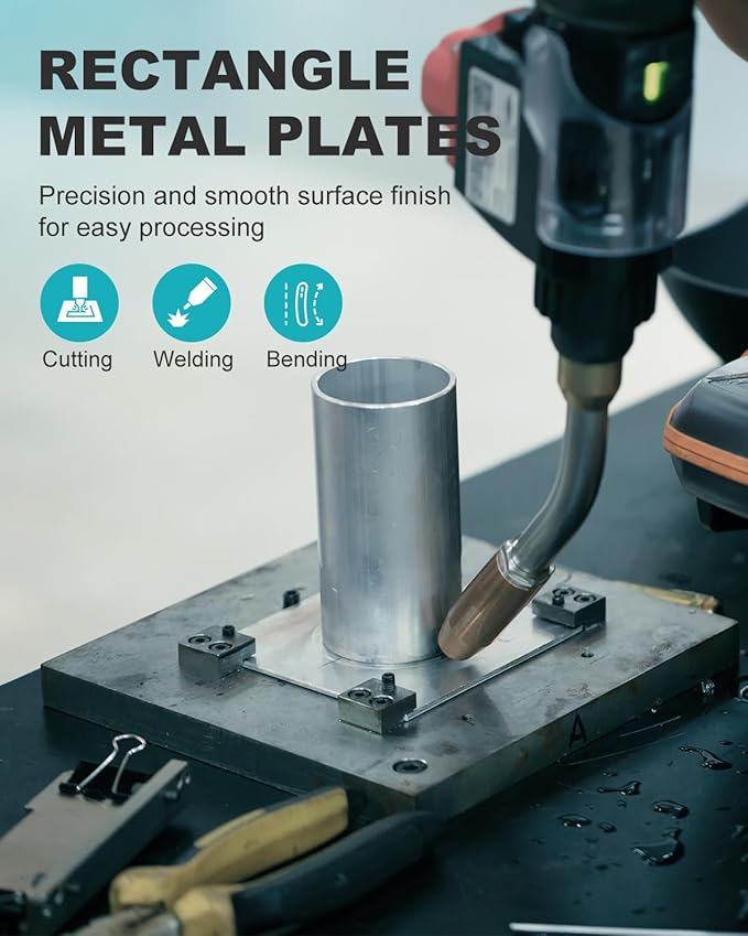 8 Pcs 20 Gauge Steel Sheet Metal 12" x 6" Cold Rolled Steel Plate Sheet Metal Weldable for DIY Craft Projects, Industrial, Professional
