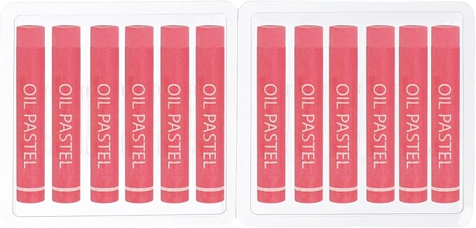PATIKIL Red Plum Oil Pastels, 12Pcs Soft Oil Crayons Creamy Pastels Stick Art Supplies for Art Painting Drawing Blending Graffiti for Artists Beginners
