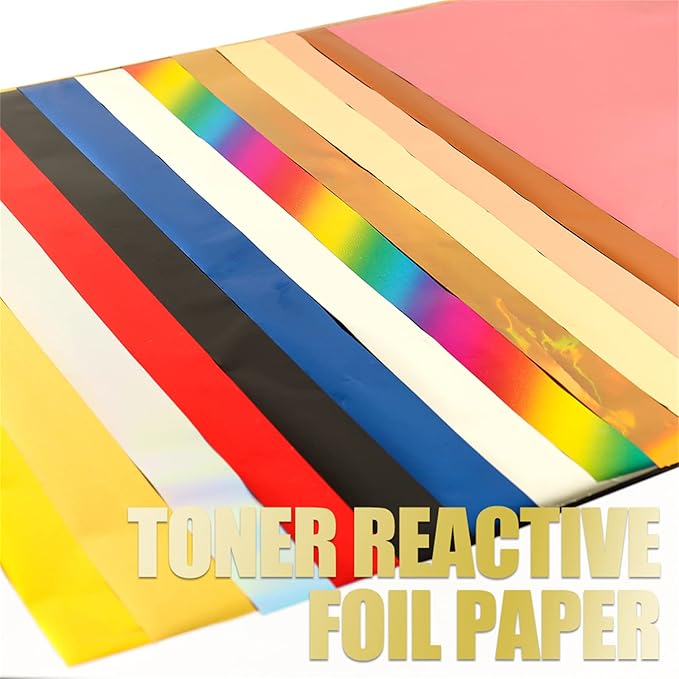 Briartw 20x29cm Hot Foil Paper 50 Sheets Pack Toner Reactive Foil Hot Stamping Foil Paper by Laser Printer and Laminator for Scrapbooking Craft Cardmaking DIY Album (Silver, 50 Sheets)