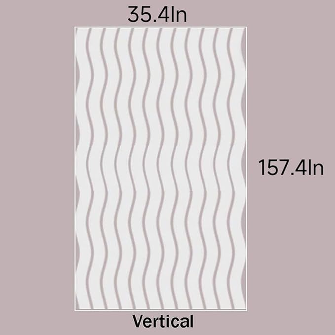 LEMON CLOUD Window Film for Privacy and Light Protection，Non Adhesive Removable Glass Covering Opaque Window Sticker Self Static Cling Vinyl Glass Film for Home Office (35.4 x 157.4 Inch,Wavy)