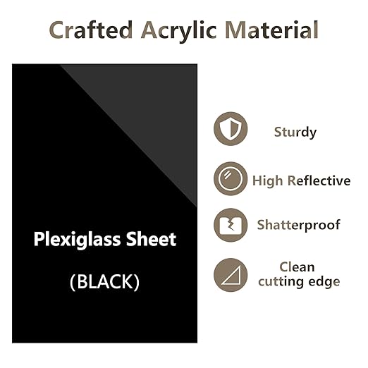 Egofine 8" x 10" Black Plexiglass Sheets 12 Pack 0.04 Inch Cast Acrylic Sheet Thick for DIY Craft Projects, Painting, Photography, Sign, Display Stand, Home Decor, Easy to Cut