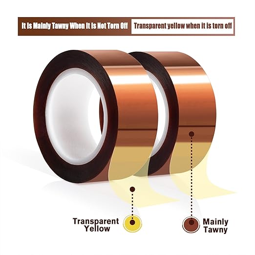 2 Rolls 20mm x16m(52FT) Heat Tape High Temperature Heat Resistant Tape Heat Transfer Tape for Heat Sublimation Press Vinyl,No Residue