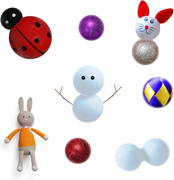 200 Pack Half Foam Balls 0.8 Inch Half Sphere Solid Blank Foam Balls for Art Decoration Polystyrene Hemispherical Small Craft Foam Balls for Easter Sphere Foam Ball for School DIY Projects