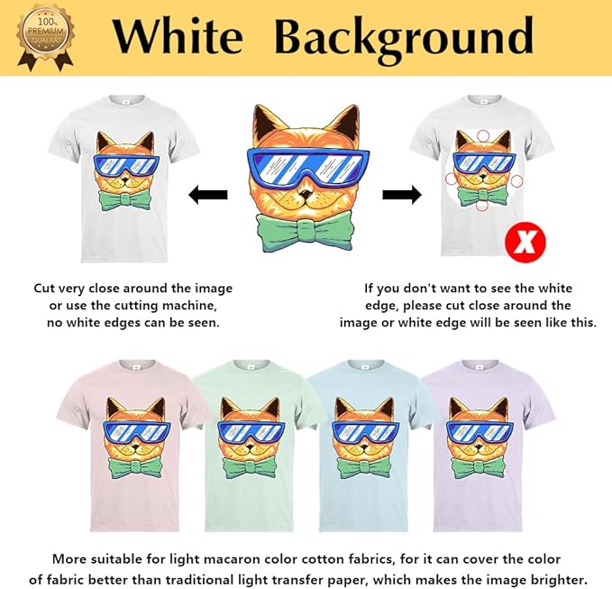 TransOurDream Upgraded Iron on Heat Transfer Paper for T Shirts (30 Sheets, 8.5x11") Iron on Transfers for Light Fabric Printable Heat Transfer Vinyl for Inkjet Printer (L2-30)