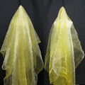 Two-Tone Iridescent Holographic Organza Fabric - 11 Yards by The Yard | Lightweight Sheer Tulle | for Wedding Dresses, Party Decor, DIY Crafts, Shiny Backdrops(Shimmery ICY Yellow)