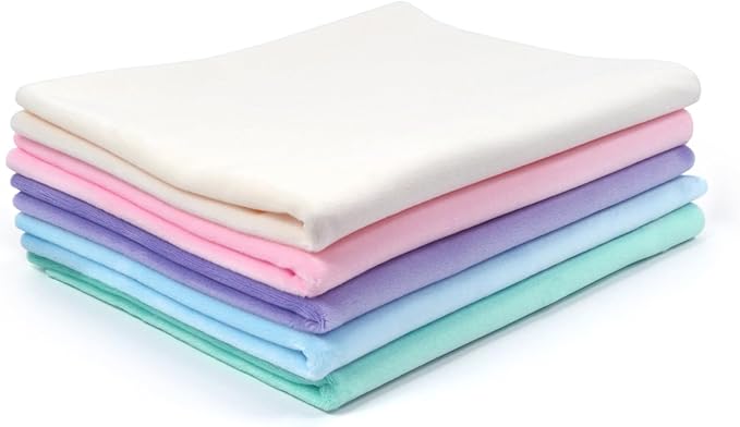 kullaloo Plush Fabric | Precut Fabric Bundle: 5 Pieces Solid Minky Fabric for Sewing | 19.5x29.5 Each | for Plushies, Baby Blankets, Pillows, Dog Beds, Apparel | Pastel Colors Minky Fabric Pack