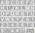 Alphabet Letter and Number Stencils 4 Inch - 40 Pack Letters and Numbers Stencil Templates with Signs for Painting on Wood, Reusable Number and Letter Stencils for Chalkboard Signs & Wood Wall Art