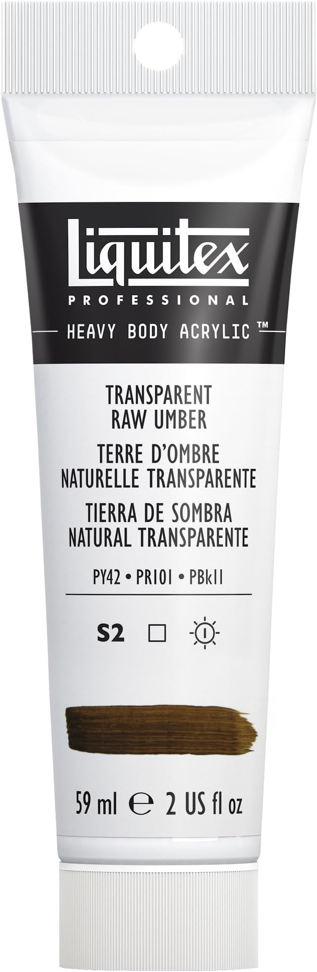 Liquitex Professional Heavy Body Acrylic Paint, 2-oz (59ml) Tube, Transparent Raw Umber