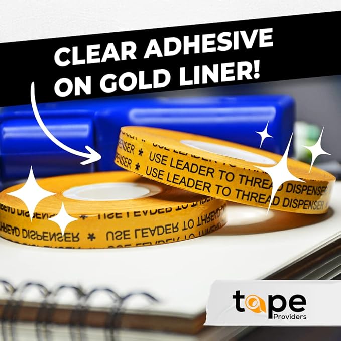 WOD General Purpose ATG Tape, 1/2 inch x 36 yds. (Set of 6 Rolls) Adhesive Transfer Tape Glider Refill Rolls Clear Adhesive on Gold Liner (Acid Free) RWATG20