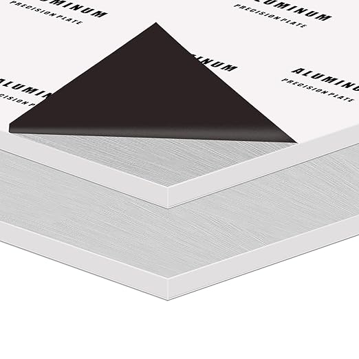 6061 Aluminum Sheet Plate, 12" x 16" x 1/4" Thickness Heavy Duty Aluminum Sheets Plates with Protective Film, Rectangle Aluminum Plate Solid Metal Sheet Plate for DIY Projects Base Plate