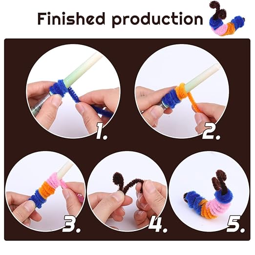 60 Pieces Brown Pipe Cleaners, Christmas Craft Pipe Cleaners,Pipe Cleaners Chenille Stem,Pipe Cleaners Bulk,Art Pipe Cleaners for Creative Home Decoration Supplies Arts and Crafts Project