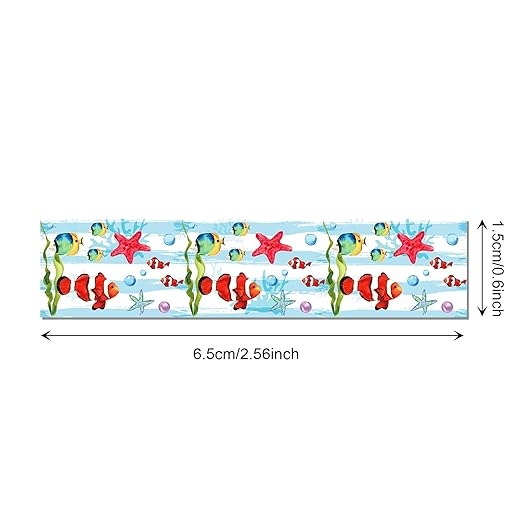 Ocean Washi Tape Set 12 Rolls,Decorative Tape Washi Tape,Tropical Style Sea Animals Ocean Party Decorative Tape Sticker for Scrapbook Journal DIY Art Crafts Gift Wrapping