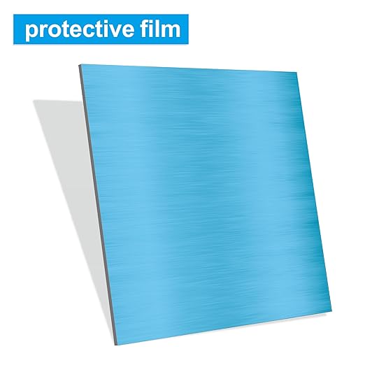 316L Stainless Steel Sheet 8x8x0.031 (23 Ga) 2 Pack, Brushed Metal Plates for Home DIY, Jewelry Making, Model Building - Rust Resistant, Cut-to-Size Ready