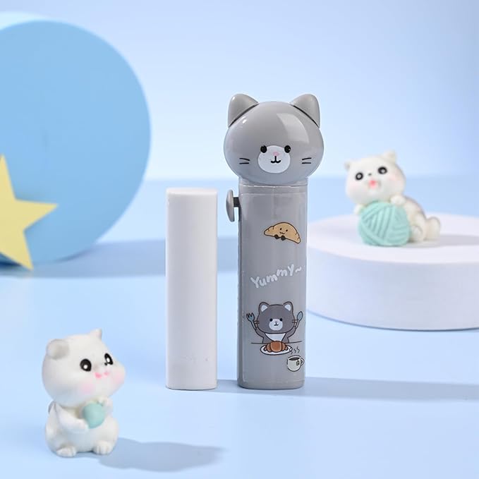 4PCS Cute Retractable Cat Pencil Eraser, Cute Cartoon Cat Pencil Erasers in Four Colors,Suitable for School Home Office Supplies