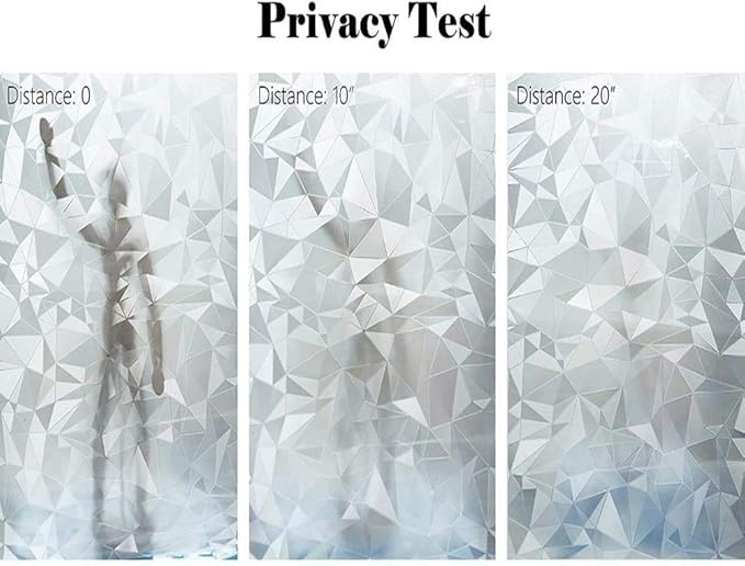 Niviy 3D No Glue Static Cling Window Films Privacy Cut Glass Window Sticker for Bathroom Office Kitchen Window Decor 17.7"x 118"