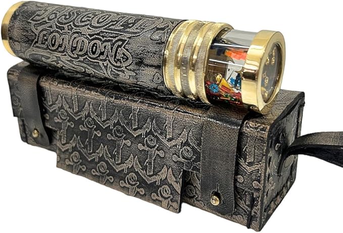 J. Scott London Handmade Liquid Kaleidoscope Brass Kaleidoscope for Educational Vintage Collection Gift for Kids and Adults