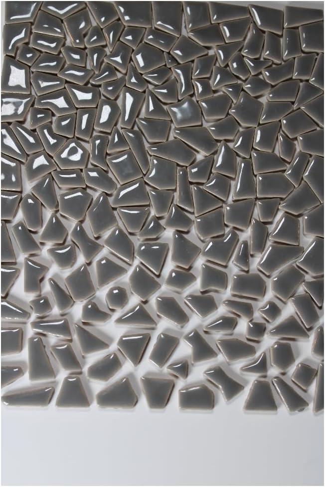 Ceramic Mosaic Tiles for Crafts & Art Projects 200 Grams Vibrant Colors Pieces Fit Together Like a Puzzle Endless Creative Ideas for Mosaic Art DIY Hobbies Small Sizes (Black White Gray)