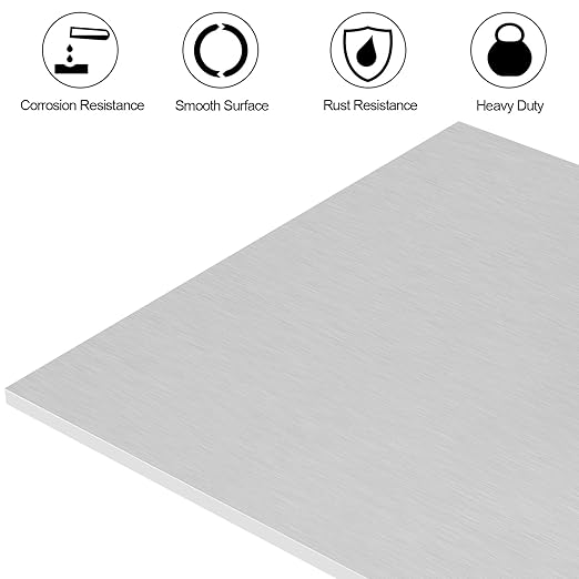 6061 T651 Aluminum Sheet Metal 12 x 12 x 1/4 (0.25”) Inch, Flat 6MM Aluminum Metal Plate for Crafting, Industrial, Double-Side Protective Film