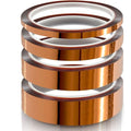 MYJOR High Temperature Tape， 1 mil Kapton Tape, Polyimide Tape, Professional for Protecting CPU, PCB Circuit Board, 1/4", 1/2", 3/4", 1"- 4 Rolls，No Residue.