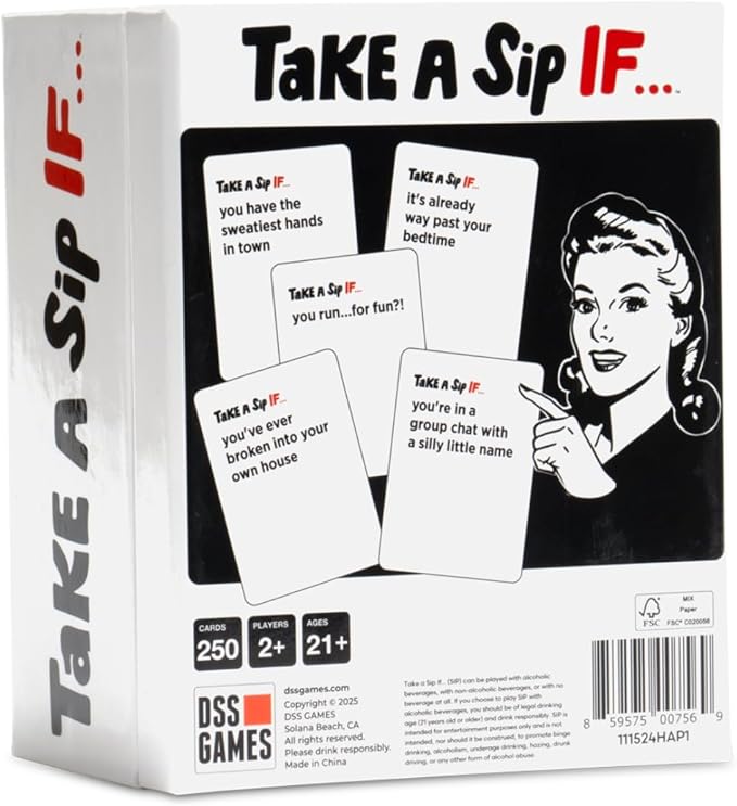 Take A Sip If… [Hilarious Party Game for Adults, Perfect for Game Night, Ice Breakers, Conversation Starter, Great for Chill Nights or Big Groups, Fun Gift for Friends, Halloween]