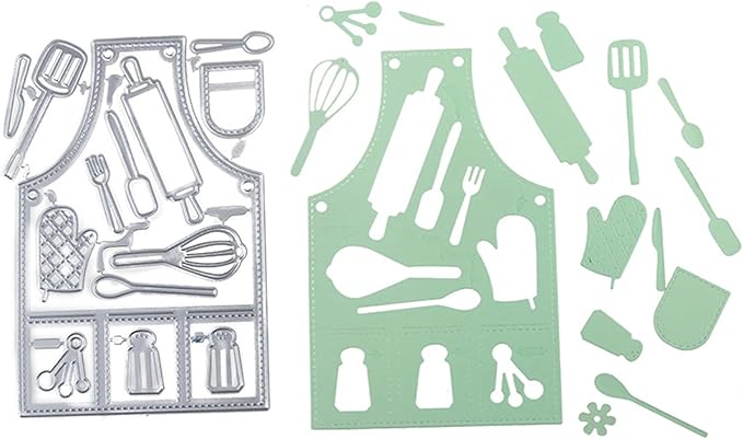 Cutting Dies Metal Stencils Scrapbooking Tools DIY Embossing Template for Paper Card Making Album Arts Crafts Supplies (Kitchenware-12.3x8.2cm)
