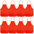 8 Pcs Kids Apron Painting Aprons for Kids Art Smocks Paint Apron Bulk for Painting Classroom Activity Kitchen Crafts Party Supplies(Red)