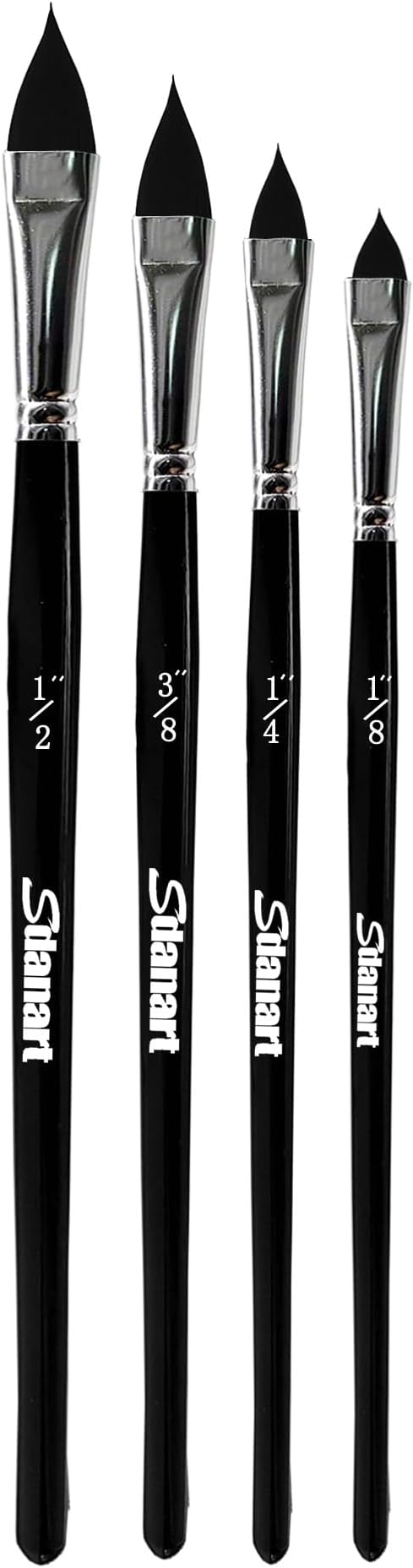 Cat Tongue Watercolor Brushes,4 PCS Oval Wash Paint Brushes for Acrylic Painting Floral Petal Watercolor Brush，Pointed Oval Paintbrush Professional Cat's Tongue Paint Brush Artist Paintbrushes