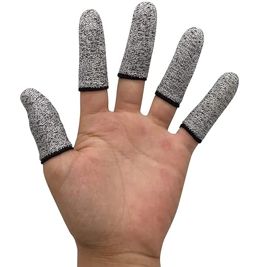 JADE KIT 60 PCS Finger Cots Cut Resistant Protector, Finger Covers for Cuts, Gloves Life Extender, Cut Resistant Finger Protectors for Kitchen, Work, Sculpture, Anti-Slip, Reusable