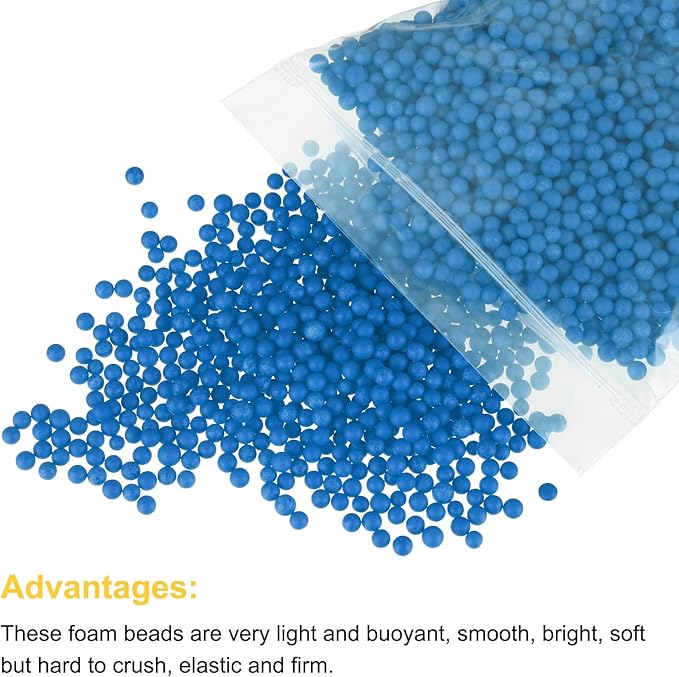 MECCANIXITY Foam Beads Foam Balls 4-6mm for Wedding and Party Decorations, Tiny Packing Balls, Arts DIY Crafts Supplies (Lake Blue,1 Pack Approx 5000pcs)