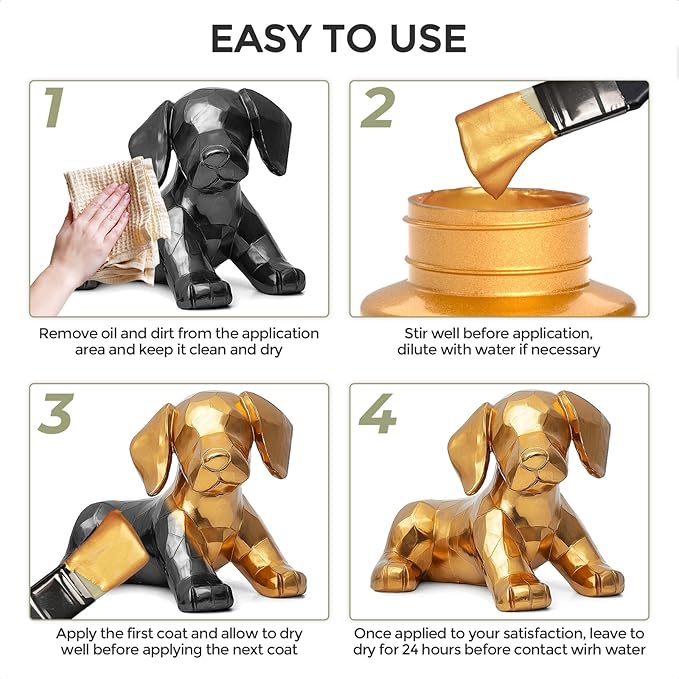 Nicpro Large Acrylic Paint Metallic, 3 Colors Gold, Silver, Copper 101.4oz/3000ml Gold Leaf Paint, Non Toxic, Non Fading for Art Painting, Handcrafts, Multi-surface, Canvas, Wood, Clay Metal Furniture