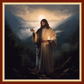 Disxvivy Cross Stitch Stamped Full Embroidery Kits DIY 11CT Cotton Thread Printed DIY Needlepoint Kits Craft Needlework Set Cross-Stitch Stamped Sets-Early Morning Jesus 18x18 inch