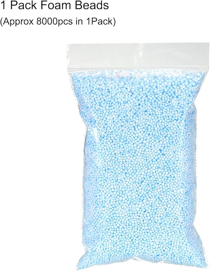 MECCANIXITY Foam Beads Foam Balls 2-3mm for Wedding and Party Decorations, Tiny Packing Balls, Arts DIY Crafts Supplies (Blue,1 Pack Approx 8000pcs)