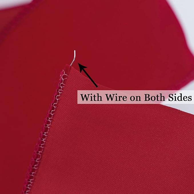 MEEDEE Red Velvet Ribbon - 2.5 Inch Wide, Wired, 25 Yards Spool - Velvet Christmas Ribbon for Tree, Wreaths, Bows