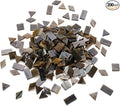 Lanyani Glass Mosaic Tiles for Art Crafts, 4 Shapes Mixed Tiffany Stained Glass Pieces, 200 Pieces, Square/Rectangle/Diamond/Triangle,Coffee