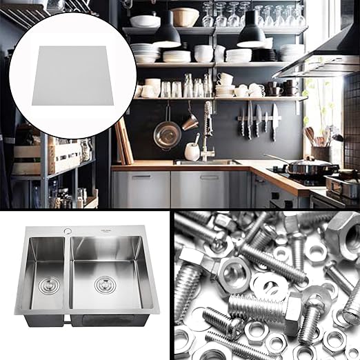 304 Stainless Steel Sheets Metal 12" x 12" x 1/32"(0.0315”) Inch 304 Stainless Steel Plates 20 Gauge(0.8MM) Stainless Steel Shim Stock Plates Metal Sheets for Crafting, Stovetop, Snow Frosted Surface
