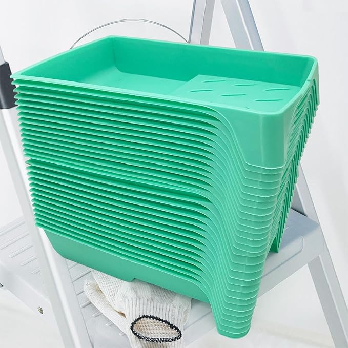 4 Inch Paint Tray, 28 Pack Plastic Paint Roller Tray, Heavy Duty Disposable Paint Pan, Sturdy Home Painting Supplies & Tools for Paint Rollers & Roller Brushes