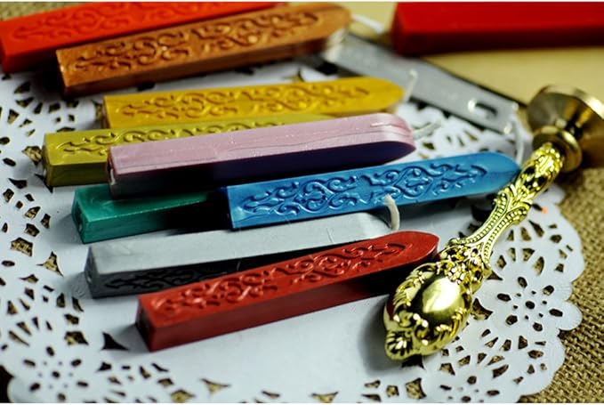 Wax Seal Sticks, Yoption 5 Pcs Totem Fire Manuscript Sealing Seal Wax Sticks with Wicks Multi-Color Cord Wick Sealing Wax for Postage Letter Retro Vintage Wax Seal Stamp (Five Mix Color)
