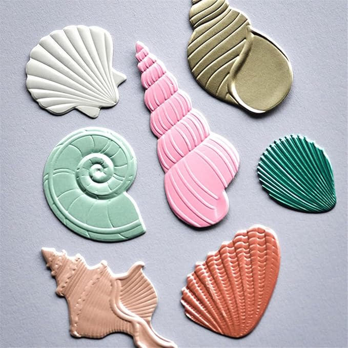 Mvchifay Cutting Dies for Card Making Metal Die-Cuts Scrapbooking Tool Hollow Frame DIY Craft Punch Template Embossing for Paper Album Decor (6-Shell Conch 11.1x9.7cm)