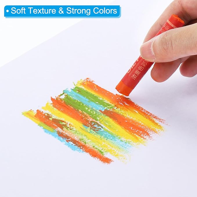 PATIKIL Lemon Yellow Oil Pastels, 12Pcs Soft Oil Crayons Creamy Pastels Stick Art Supplies for Art Painting Drawing Blending Graffiti for Artists Beginners