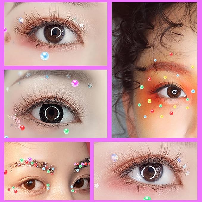1799 Pcs 4 Sheets Pearl Stickers 3/4/5/6 mm Self Adhesive Rhinestones Gems for Face Eyes Makeup Hair Body (Color_pearl-3/4/5/6mm)